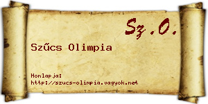 Szűcs Olimpia névjegykártya